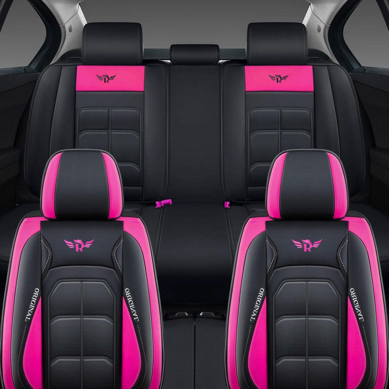 YHCBNKI Universal Fit Car Seat Covers Full Set, Leather Automotive