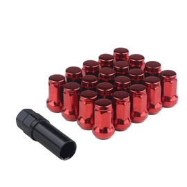 Steel Wheel Lock Nuts Set of 20 M12 x P1.25 for Car and Mini Car 1.3 inch (33 mm) Outer Hexagon Taper 60 4 Hole 5 Hole with 19HEX Socket Short Nut Lug Nuts Racing Nuts Lightweight Anti-Theft