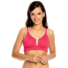 VIANIA! BH 101470 I Moulded Bra without Underwire I Breathable Sports Bra High I Yoga & Golf & Riding & Dance I Quick Drying I Black, White, Mandarin (Orange) I 75B to 100E, Paradise Pink