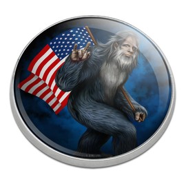 American Flag Patriotic Sasquatch Bigfoot Golfing Premium Metal Golf Ball Marker