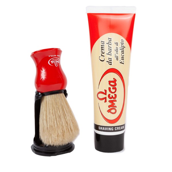 OMEGA Gift Set - Brush & Tube of Shaving Cream