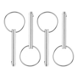 sourcing map 4Pcs 6.3mmx39mm Quick Release Pins, 316 Stainless Steel Marine Hardware for Marine Mountain Seat, Ship Outfitting, Shipbuilding, Silver