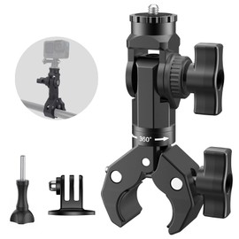 Mechrig Super Clamp Mount with Magic Arm for Motorcycle & Bike, Heavy Duty Camera Clamp for GoPro 13/12/11/10/9, Compatible with Insta360 X5 X4 X3, for DJI Osmo Action Camera - YD055
