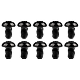 Wanyifa Titanium Ti Water Bottle Cage M5x8 10 12 15mm Bolt Button Head Allen Key Screws Pack of 10 (Black, M5x8mm)