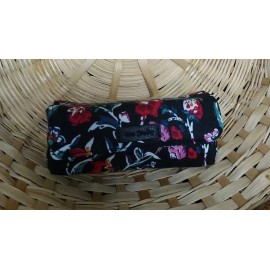 Vera Bradley Kiss Me Twice Lipstick Chapstick Case In Perennials Noir