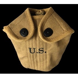 M1936 Canvas Pistol Belt with M1911 Colt Holster and Canteen Bottle Set-TAN