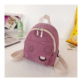 Small Backpack Purse Cute Mini Corduroy Bookbag Toddler Backpack School Bags for Women Girls Boys Teens Kids (pink)