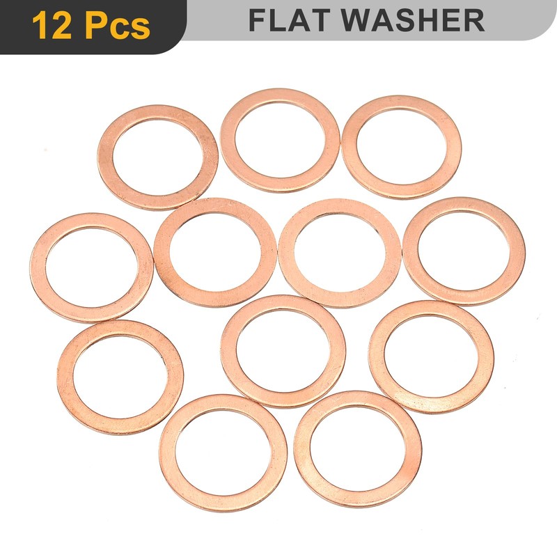 uxcell M16 Flat Washer, 12 Pcs Copper Ring Flat Washers