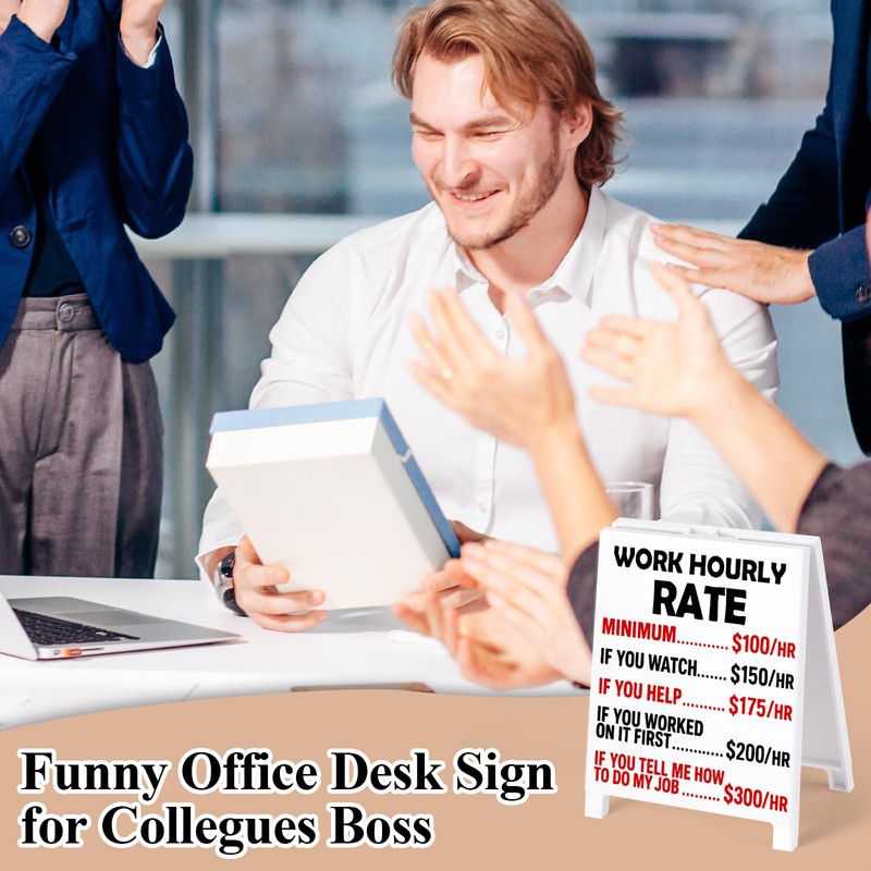 GoldenFleece Work Hourly Rate Sign Funny Team Office Gifts Funny