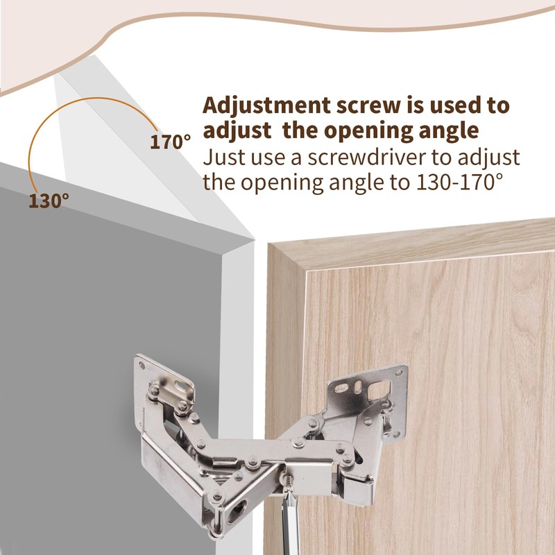 2pcs 170 Degree Hydraulic Cabinet Door Hinges, Adjustable Lazy Susan