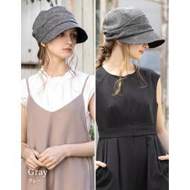 Loo&c Women’s Hat, Large Size, Cool Touch, Cheryl UV Casket, Full Shade, UV Protection, Spring and Summer, UV Protection, Wide Brim, Gray, Free (22.0 - 22.8 inches (56 - 58 cm))