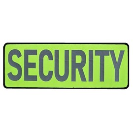 Security Hi-Vis neon Fluorescent Yellow Reflective Back Patch 11x4 Hook Backing Matches Bicycle Shirt Color