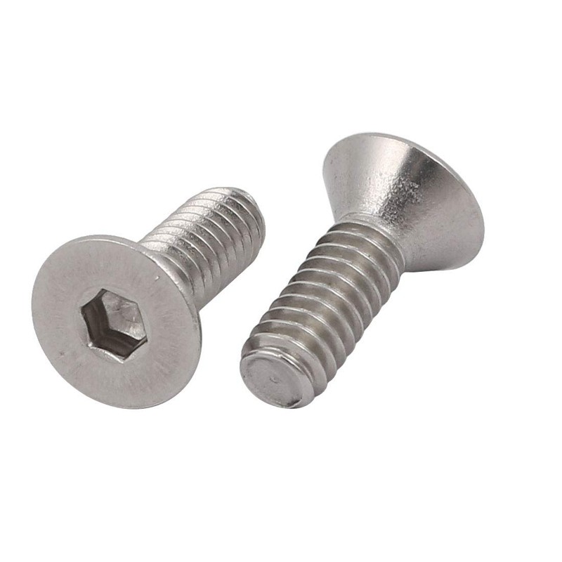 Sourcingmap 1/4-20 x 3/4" 304 Stainless Steel Flat Head Hex