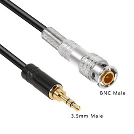 MEIRIYFA BNC Male to 3.5mm Male Audio Cable,BNC Male to 3.5mm (1/8") Male Plug TRS Stereo Power Audio Adapter Cable (0.5M)