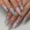 Press On Nails Stick On Nails, Flower Summer Cute Designed