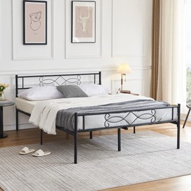 VECELO 14" Queen Bed Frame,Queen Size Metal Platform Bed Frame with Headboard and Footboard,Premium Steel Slat Support/No Box Spring Needed/Noise-Free/Easy Assembly