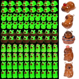 30 Pcs Capybara Party Favors Mini Capybara Figures Glow in The Dark Luminous Gifts Colorful Tiny Resin Figurines Desktop Tabletop Outdoor Craft Decor for Garden Accessories Birthday Decorations
