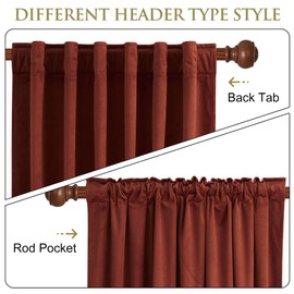 StangH Rust Curtains 108 inches Long, Super Soft Heavy Thick Velvet Drapes Room Darkening Privacy Window Door Curtain Panels for Bedroom/Dining Room, W52 x L108, 2 Panels