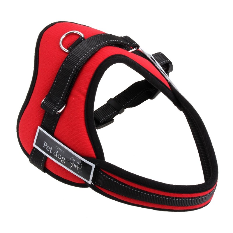 Gankarii No-Pull Padded Adjustable Dog Training Walking Harness Vest, Red,