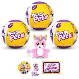 5 Surprise Plushy Pets Series 2, 3 Capsule, By ZURU, Collectible Mystery Capsule, Plushy, Pet Adoption, Toy for Girls, Kids, Teens (3 Capsule)