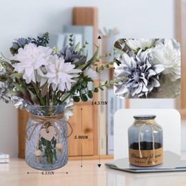 WIEBXCS Fake Flower vase ，Artificial Flowers for Decoration，Rustic Home Decor ，Floral centerpieces for Tables，Fake Flowers in vase，Kitchen Decor，Farmhouse Decor