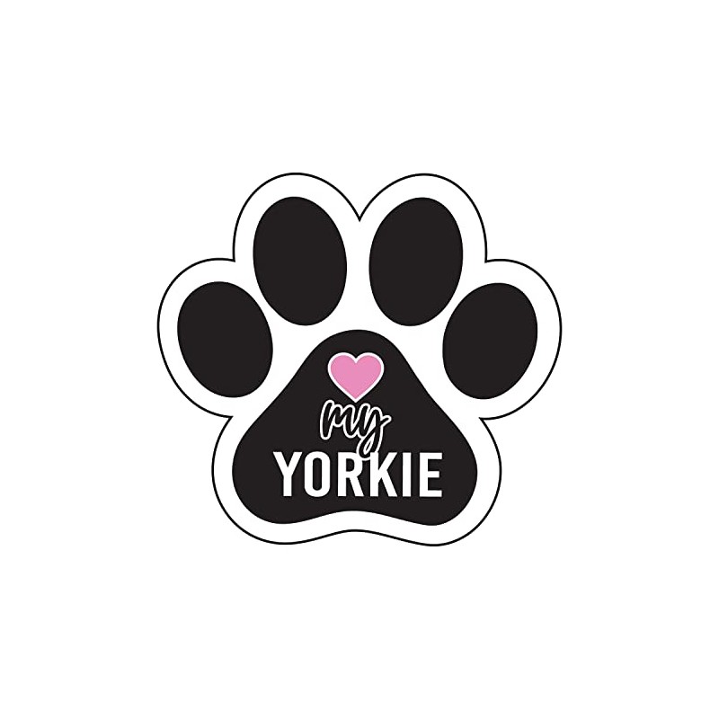 Love My Yorkie Paw Print Dog Lover Refrigerator Locker Car