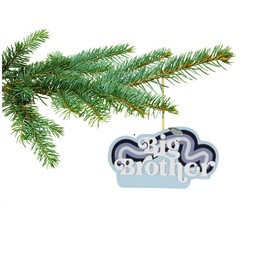 Brother or Sister Ornaments 2025 - Big Brother, Sister, Little Brother, Sister Christmas Ornaments - Easy to Personalize - Comes in Gift Box So It's Ready for Giving (Big Brother - Blue)