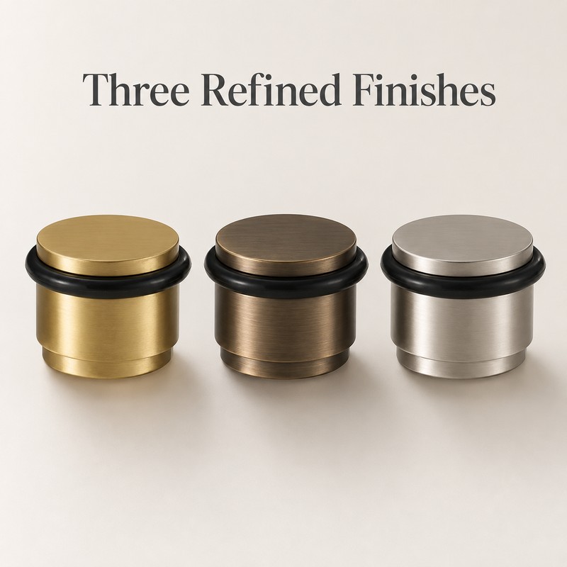 Brass Door Stopper - Matte Gold, Antique Bronze & Nickel