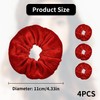 Pack of 4 Hair Bobbles Red Scrunchies Velvet Large Hair