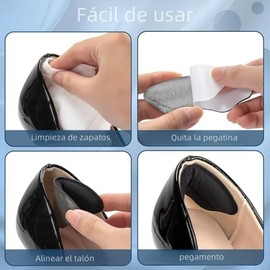 Almohadillas de Talón Adheribles para Zapatos de Mujer y Hombre,Plantillas Protectoras Tacones,Relleno Zapatos Grandes Cojines de Talón para Evitar Resbalones, Ampollas, Rozaduras(4 Pares)