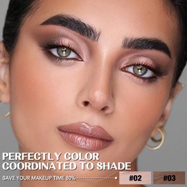 FOCALLURE 2PCS No Crease Eyeshadow Stick,Shimmer and Matte Cream Eyeshadow Pencil Crayon,Long Lasting Waterproof Eye Brightener Stick With Blending Brush,Luscious Dream