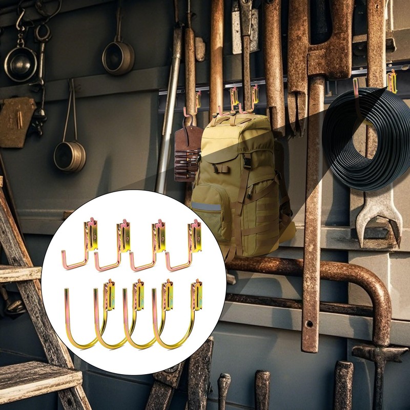 Zhupoub 8 Pack E-Track J Hooks, Heavy Duty Accessories for