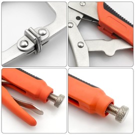 14 Inch C Clamp, Heavy Duty Vise Grip Locking Pliers Adjustable Face Clamp for Woodworking, Welding and Pocket Hole Joinery, 2 Packs (Orange, 14 Inch)