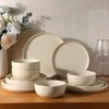AmorArc Ceramic Dinnerware Sets, Wavy Rim Stoneware Plates and Bowls