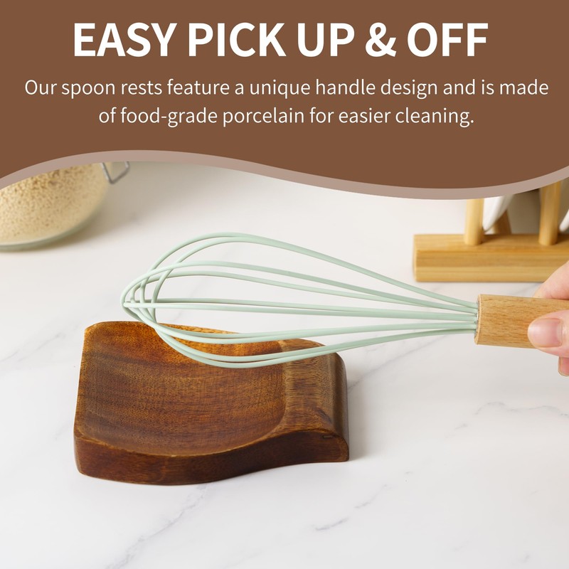 Acacia Wood Spoon Rest Spoon Holder for Stove Top, Utensil