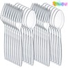 XUANZHI 200 Pack Clear Plastic Cutlery Set, 100 Plastic Forks