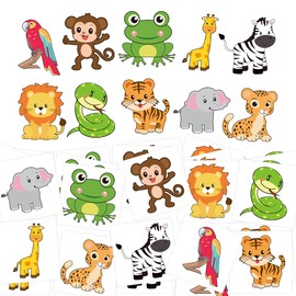 Fancy Land Animal Tattoos for Kids Safari Jungle Temporary Tattoo for Animals Birthday Party Favors Goodie Bag Stuffers 60Pcs