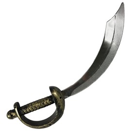 NOVELTY GIANT WWW.NOVELTYGIANT.COM Plastic Pirate Cutlass Sword Costume Accessory Silver, Gold