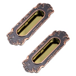 Pastlla 2pcs European Recessed Flush Pull Sliding Closet Door Handles Recessed Finger Pulls Flush Pocket Door Pull for Cabinet Dresser Drawer Copper Tone 96mm/3.78in