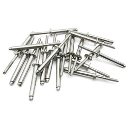 Hippo Hardware (4mm X 20mm) Pop Rivets Dome Head Open End Blind A2 Stainless Steel (Pack of 10)