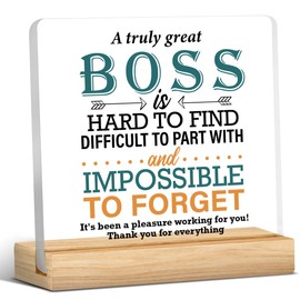 Best Boss Gifts, Boss Gift for Men Women, Appreciation Gift for Boss, Cool Gifts for Bosses, a Truly Great Boss Is Hard to Find Acrylic Desk Sign Decor