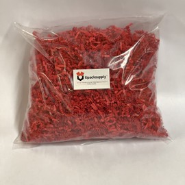 UpackSupply Crinkle Cut Paper Shred for Gift Baskets & Gift boxes - Red (1/2 LB)