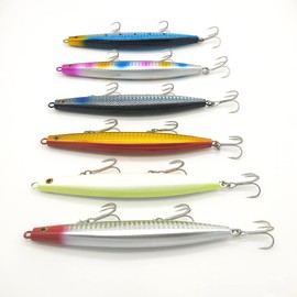 Orurdo qb100218a01n0 Fishing Tackle Long Sinking Pencil, 1.4 oz (40 g), 6 Color Set, Jig-like Distance Reaching Targets, Flounder, Flounder, Flounder, Open Sea Shore Games, A Color