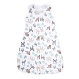 aden + anais Essentials Easy Sleeping Bag, 100% Cotton, Wearable Baby Blanket, Small, 0-6 Months, Jungle Animals