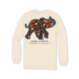 Simply Southern Track Elephant - Floral Conserve & Protect - Adult Long Sleeve Medium