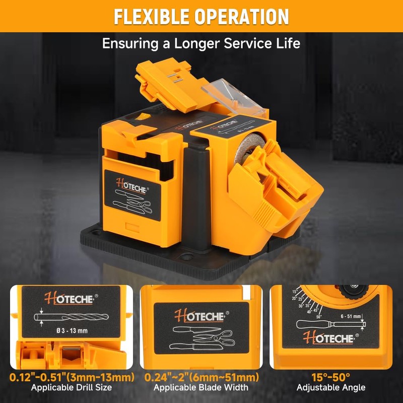 Hoteche 3-in-1 Electric Multi-Functional Sharpener 65W Universal Sharpening Station Grinding