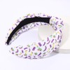 vokone Mardi Gras Headband Purple Green Yellow Mask Knotted Headband