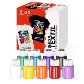 7 Artists Textile Paint Machine Washable - 9 Fabric Paints Washable x 20 ml - Fabric Paint for Clothes, Shoes, Jeans, Bags, T-Shirt Painting