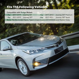 YHTAUTO Fog Light Bezel Fits Dodge Journey 2011-2019 Front Bumper Fog Light Cover Trim Left Driver Side