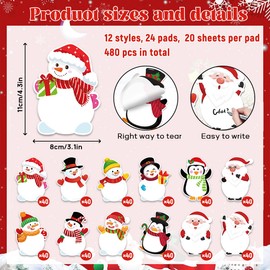 XLZJYIJ 24 Pack Haftnotizen Weihnachten, Haftnotizen Klebezettel Weihnachten, Weihnachten Notizblock, Postit Haftnotizen Weihnachten, Mini Haftnotizen Weihnachten für Deko & Aufgabenlisten